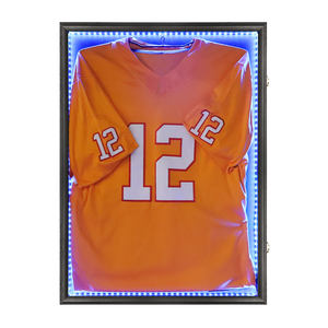 Cadre de présentation en boîte à ombre pour maillot de basket-ball, montage mural, noir, 24x32, écologique, durable, cadre photo, lumières LED colorées - Product Image 1