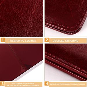 Carpeta Profesional para Diploma de Licenciatura o Maestría en Rojo Borgoña, para Graduación Oficial, Competiciones, Concursos y Eventos Benéficos - Product Image 4