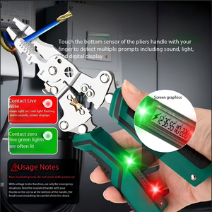 Alicates Pelacables Multifuncionales <span class=keywords><strong>de</strong></span> Acero Inoxidable con Mango <span class=keywords><strong>de</strong></span> Agarre Suave para Electricistas, para Pelar, Cortar y Medir Cables - Product Image 4