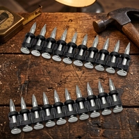 Clous à béton collés en bande, double 3*19, robustes, non-adhérents, galvanisés, à tige lisse, en acier, classe 8, pour fenêtres