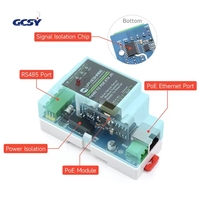 Serveur série Modbus industriel RS485 vers Ethernet (B) 2 pièces, RS485 vers RJ45 Ethernet TCP/IP vers série, montage sur rail, fonction PoE
