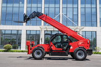 Chariot télescopique à base stable 4T, hauteur 14m, équipé de stabilisateurs, contrepoids en fonte, rotatif, pour levage de précision