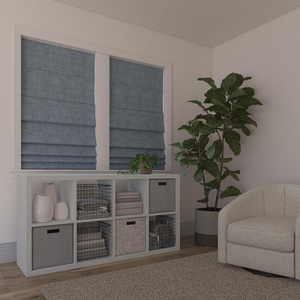 Persianas Romanas Inalámbricas Personalizadas Sun Zero Seraphina con Textura, 100% Opacas, <span class=keywords><strong>para</strong></span> Ventana - Product Image 2