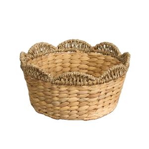 Ensemble de 3 paniers de rangement pour vêtements en rotin tressé à la main, écologiques, multifonctionnels, de forme ronde, pour la maison, l'hôtel, la station balnéaire, de la marque Ecoka Wholesaler - Product Image 1