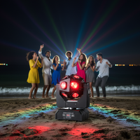 Projecteur LED à tête mobile 12x10W RGBW 4-en-1 180W, rotation infinie à 360°, DMX512, blanc neutre 4100K, dimmable 0-100%, en alliage d'aluminium, IP20