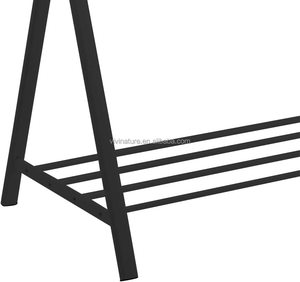 Porte-vêtements en métal robuste avec <span class=keywords><strong>étagère</strong></span> de rangement pour chaussures - Product Image 4