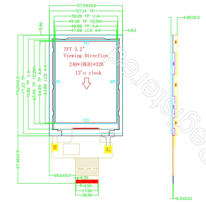 ILI9341 3.2 modülü ile 320 inç 240x3.2 çözünürlük TFT LCD LCD ekran "LCD