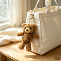 Porte-clés ours en peluche super doux style bien-être, jouet ours en peluche, décoration créative pour porte-gobelet, option logo personnalisé, petit cadeau pour