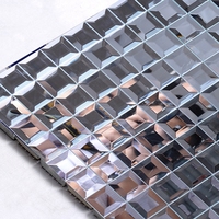 Carreaux de miroir de diamant de galets de verre colorés de qualité supérieure, carreaux de miroir de mur de mosaïque de chine