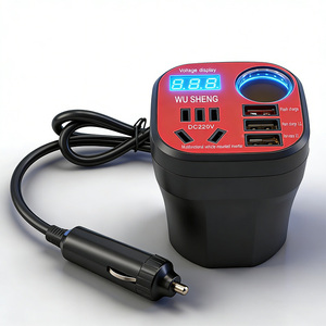 <span class=keywords><strong>Adaptateur</strong></span> de véhicule 8 ports DC 12V vers 220V AC, étanche, avec double chargeur USB, <span class=keywords><strong>prise</strong></span> d'alimentation, convertisseur AC - Product Image 1