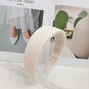 Nuova Collezione Primavera/Estate 2026 - Accessori per Capelli <span class=keywords><strong>Serie</strong></span> Blu - Fasce per Capelli con Corona Alta e Bordi Larghi - Fascia per Capelli Blu in Spugna Spessa - Product Image 4