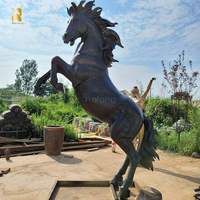 Statue de cheval galopant en bronze noir de grande taille de haute qualité RELONG, sculpture personnalisée, nouveau design pour parc extérieur, jardin