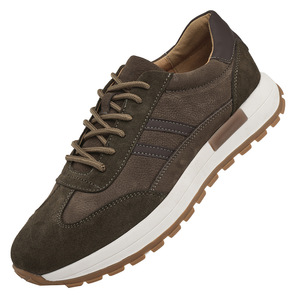 Chaussures de marche rétro en cuir pour hommes, à bout rond, à lacets, respirantes, pour l'extérieur - Product Image 4