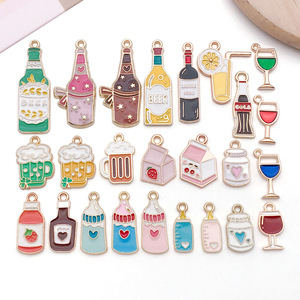 Marca HR, Estilo Fresco y Dulce, Tendencia de Moda, Accesorios de Llavero de Aleación de Zinc, Botellas de Vino, Vasos para Bebidas, Gotas de Aceite, DIY - Product Image 1