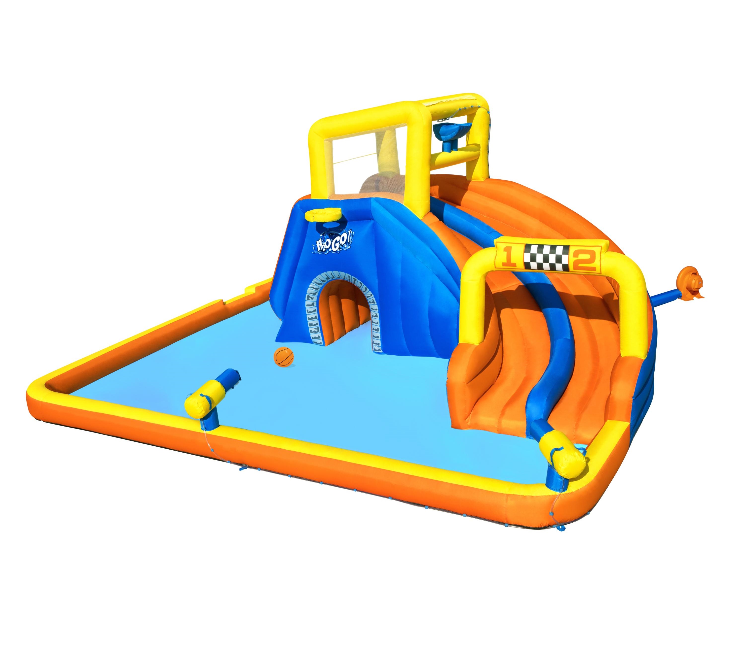 Bestway 53377 5.51 m x 5.02 m x 2.65 m Super Speedway Kids Inflatable Water Park Swimming Pool