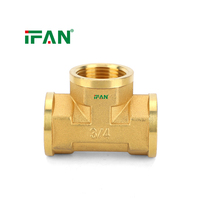 IFAN Coude en laiton à 90 degrés, double filetage mâle 3/8'' 1/2'' 3/4'' 1'', raccord de plomberie en laiton pour alimentation en eau