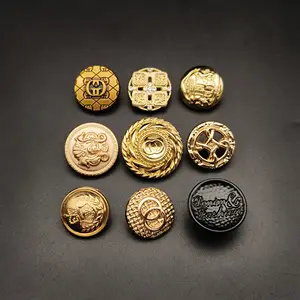 Sang Trọng Thiết Kế Tùy Chỉnh Logo Dập Nổi Áo Khoác Kẽm Hợp Kim Kim Loại Snap Jeans Shank Nút Cho Quần Áo Jeans - Product Image 1