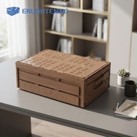 Caisse en plastique peu profonde pliable, aspect bois, ventilée, empilable, panier de présentation de fruits pliable, taille personnalisée