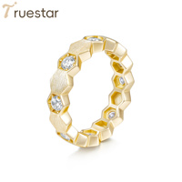 Echter D-Farbiger VVS1 Moissanit-Ring mit Gebürsteter Oberfläche, 925 Sterling Silber Bienenstock-Moissanit-Ring für Damen, Edle Schmuckstücke