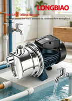 Pompe à jet auto-amorçante 25DN SS série JET 220V avec moteur 100% cuivre >1KW, surpresseur d'eau automatique pour maison et jardin