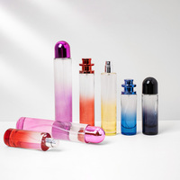 Bouteilles de parfum en verre d'atomiseur transparent dégradé vide 30ml 50ml 100ml emballage en gros avec la boîte