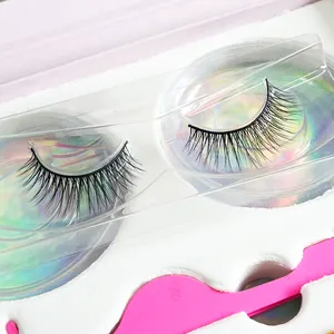 Duplo 3D Seda Falso Sintético Premium Mink Falso Eye Lashes Cílios Postiços Naturais Atacado Fabricante