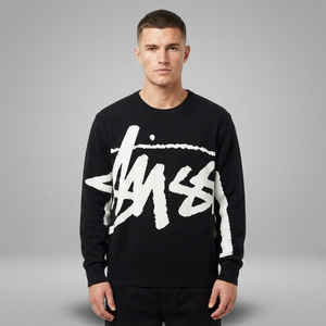 Nuevo Suéter de Punto Grueso 100% Algodón para Hombre, Estampado Gráfico Curvo, Oversize, Manga Larga, Suave y Transpirable - Product Image 4