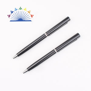 Bolígrafo Delgado Promocional para Hotel con Bola de Metal Negra y Logotipo Grabado, Ancho de Escritura de 1.0 mm - Product Image 2