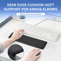 Alas Mouse Gaming PORON dengan Sandaran Pergelangan Tangan, Alas Keyboard Anti-Selip dengan Bantalan Tepi, Tahan Air, 380x90mm, untuk Penggunaan Kantor