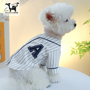 PETCIRCLE Pet Circle Dog and <b>Cat</b> <b>Clothes</b> Small and Medium Dog Striped Dog Baseball Shirt - Product Image 1