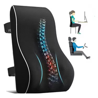 Coussin de soutien lombaire ergonomique réglable en mousse à mémoire de forme, respirant, à récupération lente, pour chaise de bureau et siège de voiture