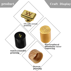 Nắp chai nước hoa cao cấp bán buôn, chất liệu nhựa trong suốt, màu đen vàng sang trọng - Product Image 3