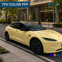 GWFILM Film de protection de peinture (PPF) en TPU, auto-réparant, à changement de couleur Jaune Nuageux, effet carbone miroir, pour covering automobile (séchage à sec ou humide)