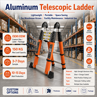 Échelle télescopique professionnelle moderne en aluminium 6063, capacité 150 kg, design pliable extensible pour la construction, l'entrepôt, l'usine, le service
