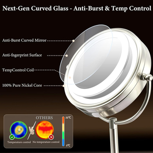 Lupa CF de 8.5 Pulgadas con Aumento de 1X/10X y Rotación de 360 Grados ° <span class=keywords><strong>Espejo</strong></span> de Maquillaje LED Giratorio con 3 Colores de Luz Regulable, <span class=keywords><strong>Espejo</strong></span> de Vanidad Iluminado Grande con Luces Más Brillantes - Product Image 3