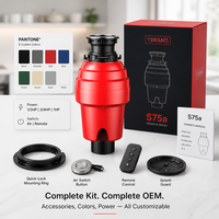 Triturador de Residuos Alimenticios Silencioso con Motor PMDC de 1/2HP, Triturador de Basura Doméstico para Cocina, Acero Inoxidable, Certificado CE, Alimentación Continua