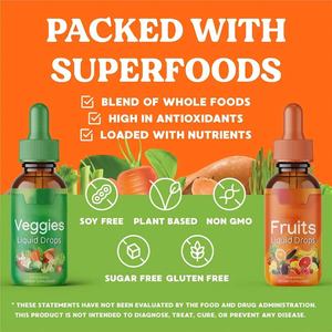 פירות וירקות טיפות ירקות תוסף איזון רב ויטמין מינרלים של פירות וירקות תומך ברמות האנרגיה טיפות נוזלי - Product Image 3