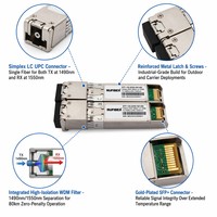 Módulo Transceptor Nufiber SFP+ 10G BIDI BX80 80km 1270/1330nm Simplex LC SMF DDM de Alto Rendimiento para Redes WAN para Cisco