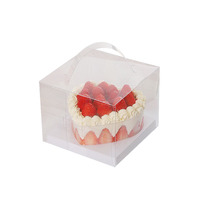 Boîte à gâteau d'anniversaire de 4 pouces, de qualité alimentaire, à main, pour la fête de la Saint-Valentin, boîte en plastique transparente pour la confession d'amour