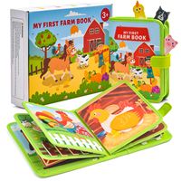 Livre d'activités sensoriel en feutre sur le thème des animaux de la ferme, personnalisé, en gros, sûr, Montessori, pour le développement cognitif précoce des tout-petits
