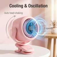 Ventilateur mural rechargeable à clipser, oscillation automatique, minuterie intelligente, silencieux, petit ventilateur de refroidissement pour salle de bain, cuisine, utilisation murale