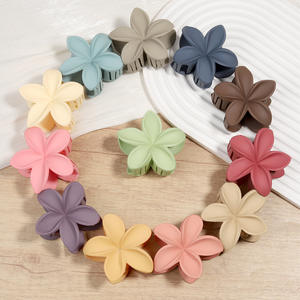 Élégante pince à cheveux en plastique Bauhinia, couleur unie mate, pince à cheveux en forme de fleur pour femmes et filles, pour fêtes et mariages - Product Image 4