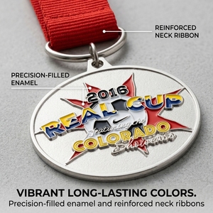Medallas con Logotipo Grabado, Medalla de Premio Personalizada para Fútbol/Soccer, Plateada, 2.º Lugar - Product Image 4