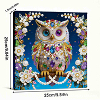 Kit de peinture perlée 5D DIY, motif papillon sur toile, perles rondes écologiques, cadre 25x25cm, ensemble de loisirs créatifs