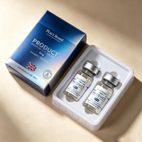 Étiquettes personnalisées imprimées en couleur CMJN pour flacons, autocollants adhésifs pour bouteilles de beauté en verre de 3 ml et 10 ml, emballage sur plateau en plastique