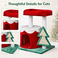 Arbre à chat de Noël personnalisé OEM/ODM avec griffoir en sisal, perchoir en peluche et cachette pour 2 à 3 chats – Prix usine de gros