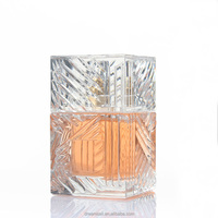 Vente flash - Flacon de parfum en verre carré vide de 100 ml avec étiquette personnalisée, avec couvercle et boîte d'emballage