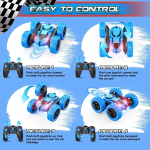 2.4GHz Electric <b>RC</b> Car Juguetes Carros Double Sided Rotating 360 Flips Racing Radio Remote <b>Control</b> Stunt Car for Kids - Product Image 4