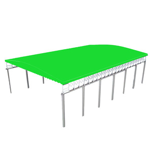 Auvent électrique Bitaofa pour terrains de tennis, grande auvent rétractable en acier avec revêtement en poudre, toile en bâche, sur rails surélevés - Product Image 1