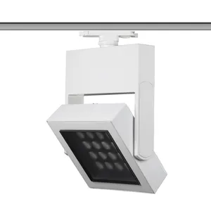 Projecteur de piste carrée de galerie d'art interchangeable à lentille LED 45W à facteur de puissance élevé CRI élevé